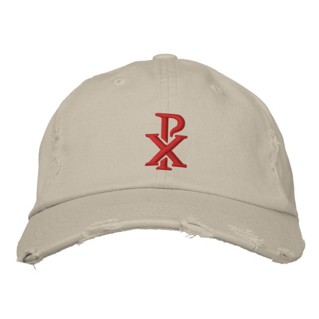 Catholic Chi Rho Embroidered Hat (Front)