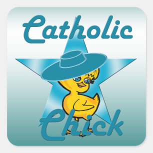 Catholic Chick #7 Square Sticker
