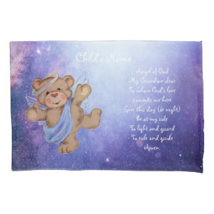 Catholic Childs Guardian Angel Prayer Personalised Pillowcase