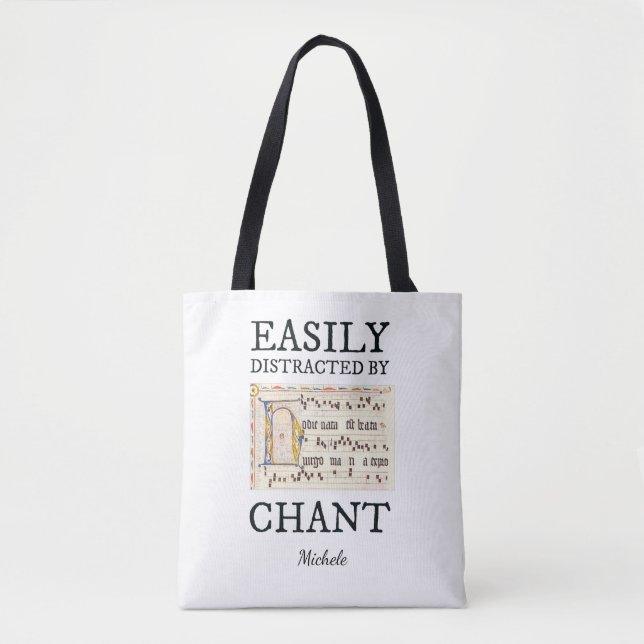 Catholic Choir Singer Chant Rehearsal Music Tote Bag (Front)