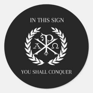 Catholic Christian Chi Rho Alpha Omega Classic Round Sticker