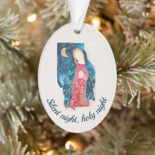 Catholic Christmas 2022 Silent Night Blessed Mary  Ornament