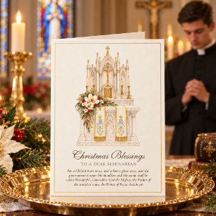 Catholic Christmas Card for Seminarian, Marian Alt
