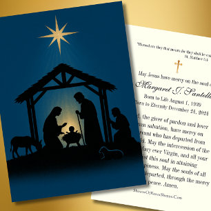 Catholic Christmas Memorial Funeral Prayer Card 