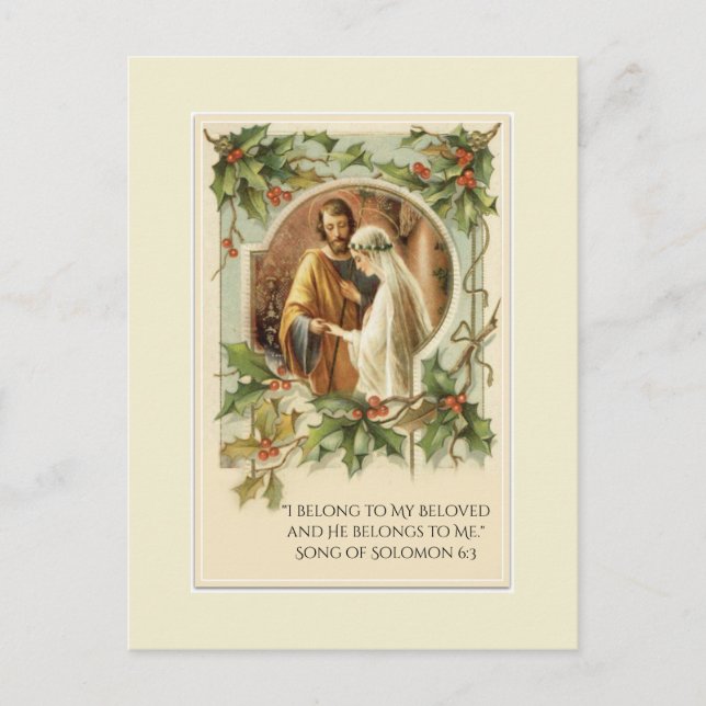 Catholic Christmas SAVE THE DATE Announcement Postcard (Front)
