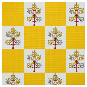 Catholic church flag emblem Vatican pattern yellow Fabric