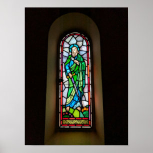 Catholic Church Stained Glass Art Poster