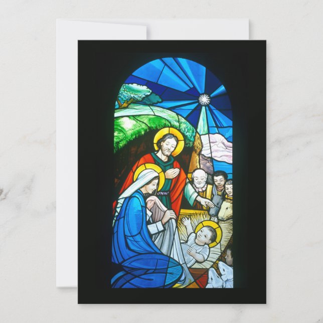 Catholic Church Stained Glass Window in Nagasaki Holiday Card (Front)