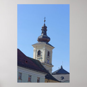 Catholic church Tower Sibiu Romania Poster