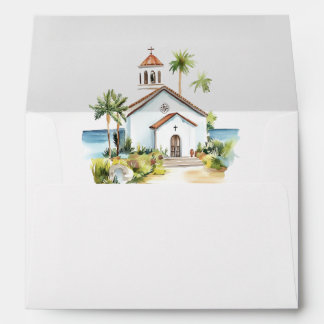 Catholic Church Tropical Wedding Envelope
