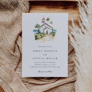 Catholic Church Tropical Wedding Invitation