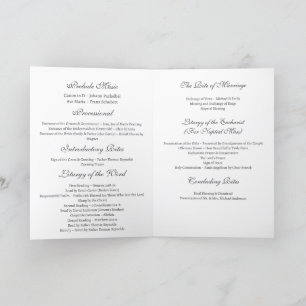 Catholic Church Wedding Program