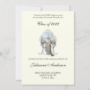 Catholic Classic Elegant Religious Graduation   In Invitation