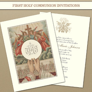 Catholic Communion Eucharist Priest Mass Invitation