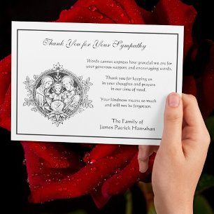 Catholic Condolence Holy Family Funeral  Thank You Card