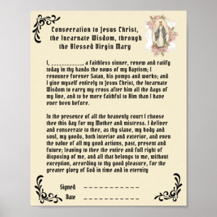 Catholic Consecration Prayer to Jesus Virgin Mary Poster