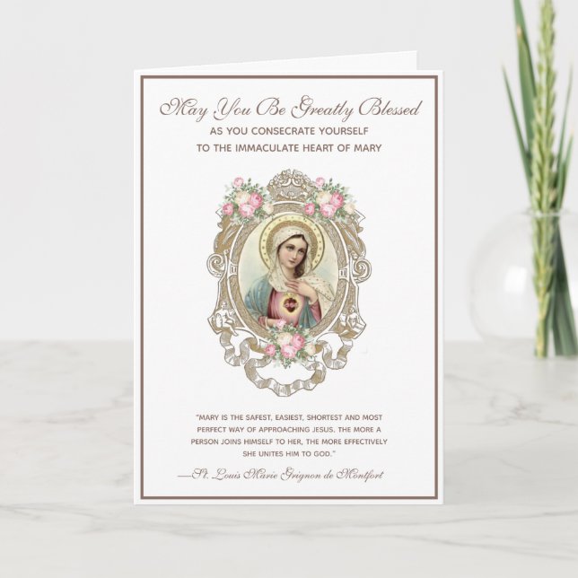 Catholic Consecration to Virgin Mary Religious Card (Front)