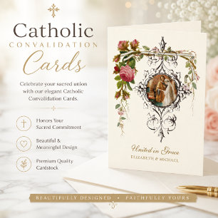 Catholic Convalidation United in Grace Wedding Card