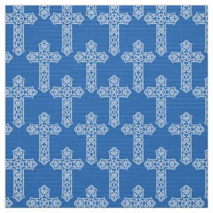 Catholic cross christian pattern power of faith fabric
