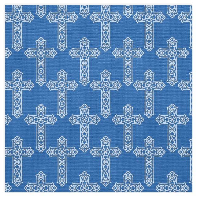Catholic cross christian pattern power of faith fabric (Swatch)