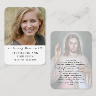 Catholic Divine Mercy Jesus Funeral Prayer Card