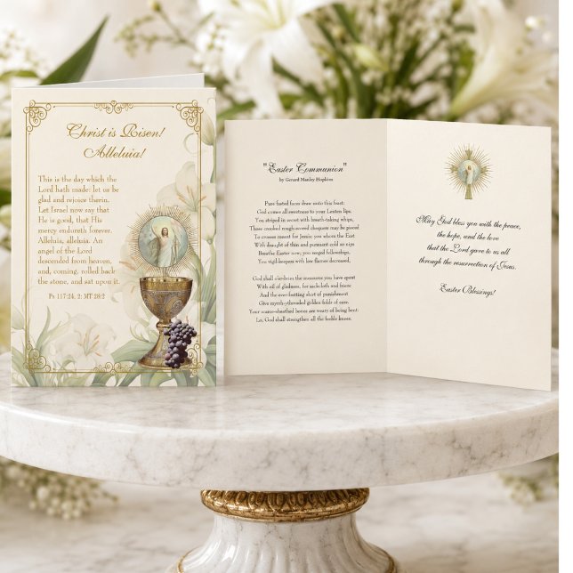 Catholic Easter Scripture Poem Risen Christ Holiday Card (Creator Uploaded)