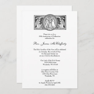 Catholic Elegant Priest Ordination Anniversary Invitation