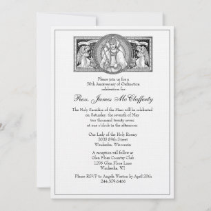 Catholic Elegant Priest Ordination Anniversary Invitation