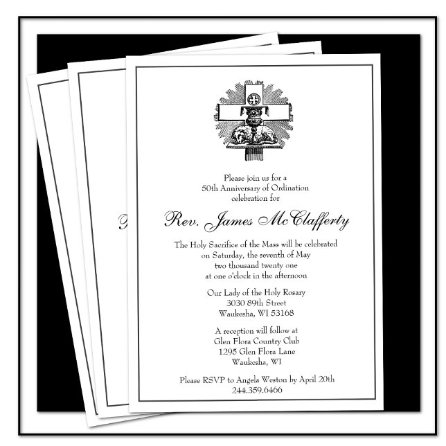 Catholic Elegant Priest Ordination Anniversary Invitation (Creator Uploaded)
