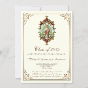 Catholic Elegant Religious Jesus Graduation Invitation