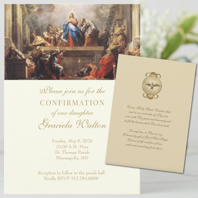Catholic Elegant Sacrament of Confirmation Prayer  Invitation (Creator Uploaded)