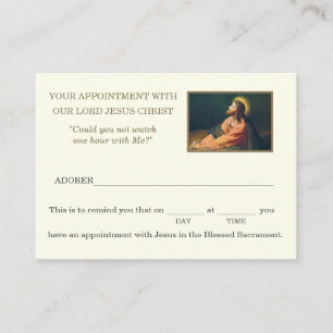 Catholic Eucharistic Adoration Jesus Appointment Business Card