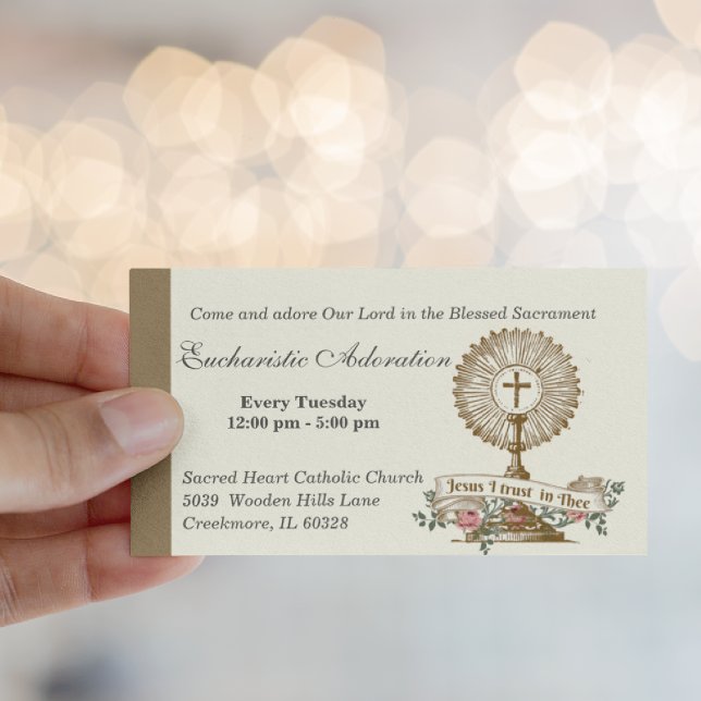 Catholic Eucharistic Adoration Jesus Prayer  Business Card (Creator Uploaded)