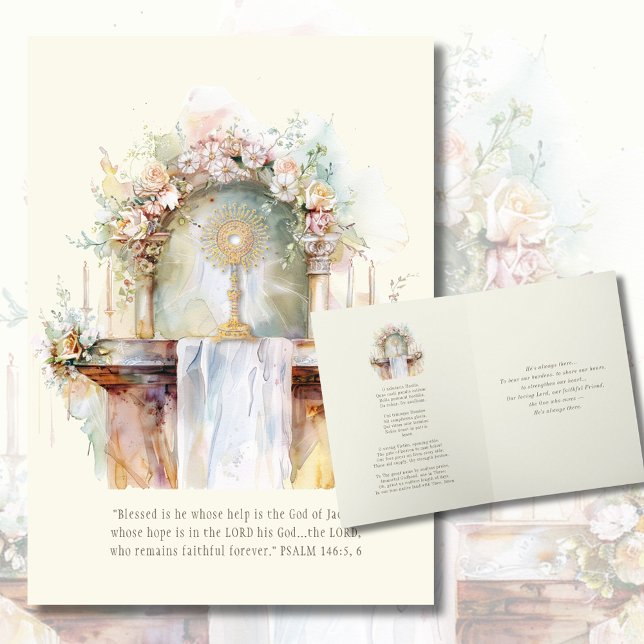 Catholic Eucharistic Watercolor Scripture Prayer  Card (Creator Uploaded)