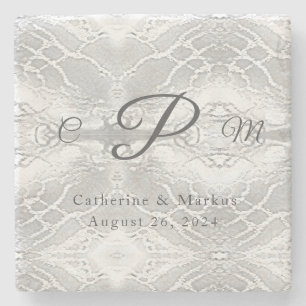 Catholic Faux-Satin Monogrammed Stone Coaster