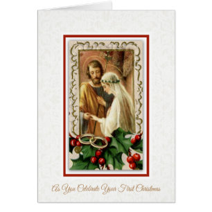 Catholic First Christmas Bride Groom Religious