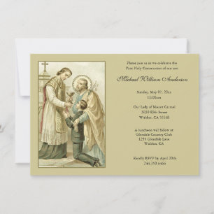 Catholic First Communion Boy St. Joseph Invitation