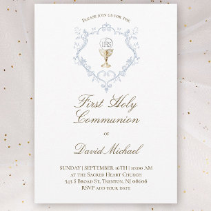 catholic first communion Chalice Host Invitation