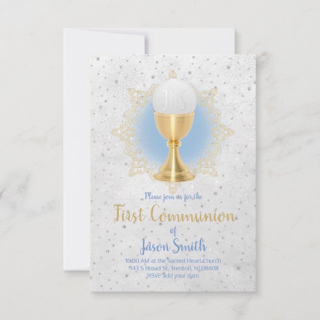 catholic first communion design invitation (Front)