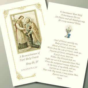 Catholic First Communion Remembrance Prayer Card
