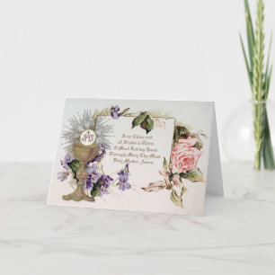 Catholic First Holy Communion Prayer Vintage Card