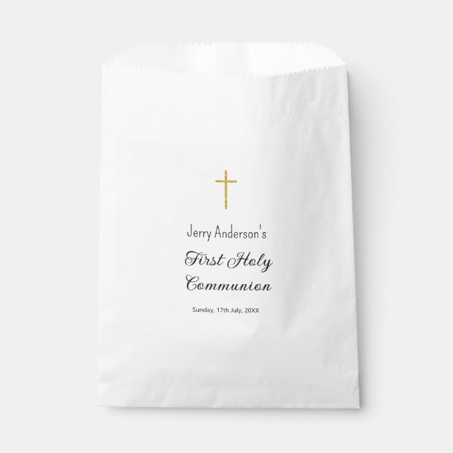 Catholic first holy communion simple QR minimal Favour Bag (Front)