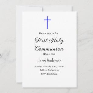 Catholic first holy communion simple QR minimal Invitation
