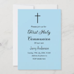 Catholic first holy communion simple QR minimal Invitation