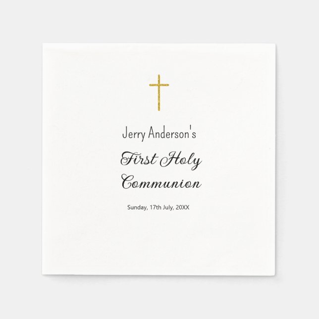 Catholic first holy communion simple QR minimal Napkin (Front)