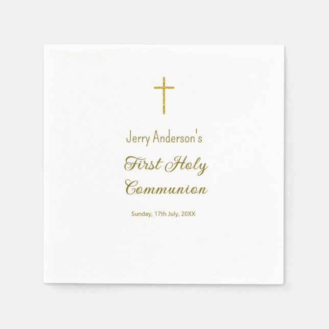 Catholic first holy communion simple QR minimal Napkin (Front)