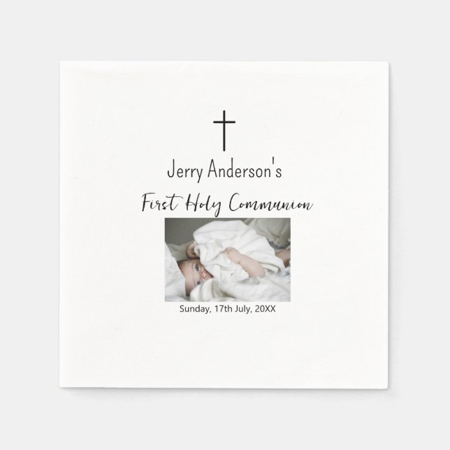 Catholic first holy communion simple QR minimal Napkin (Front)
