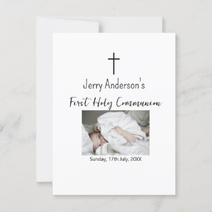 Catholic first holy communion simple QR minimal Postcard