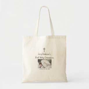 Catholic first holy communion simple QR minimal Tote Bag