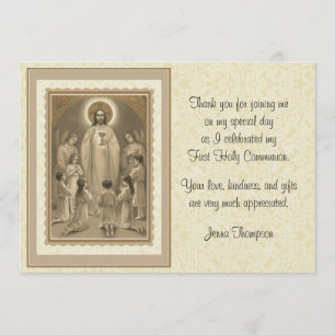 Catholic First Holy Communion Thank You Invitation